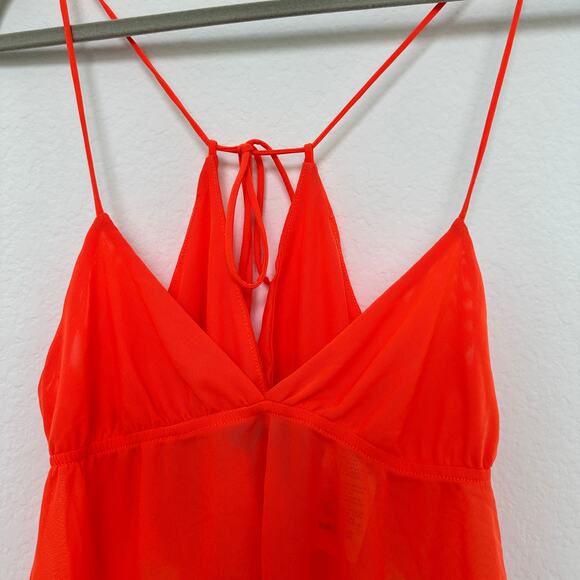 Urban Outfitters Bright Ora Sheer Cropped Top Size Small - Picture 2 of 7